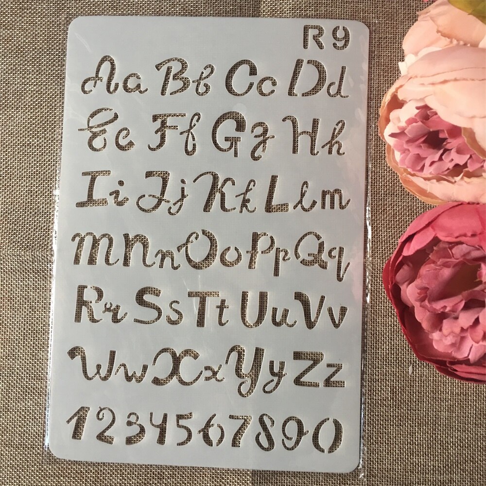 1 Pcs 26 cm Alfabet Letters DIY Craft Gelaagdheid Stencils Schilderij Scrapbooking Stempelen Embossing Decor Papieren Kaart Template: C