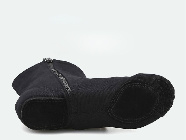 ¡Novedad de ! Zapatillas de Ballet de Zapatos de Baile de Jazz con cremallera para mujer, zapatillas de Entrenamiento de interior negras de tela de para niñas