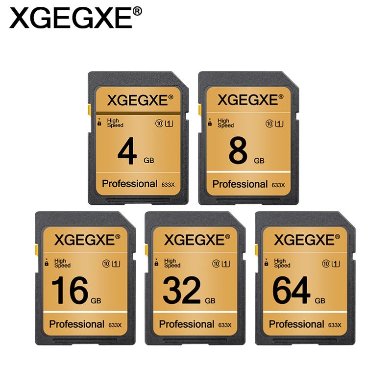 XGEGXE 64GB Camera Memory Card 32GB Class 10 High Speed 4GB 8GB 16GB UHS-1 Professinonal Flash Card For Camera