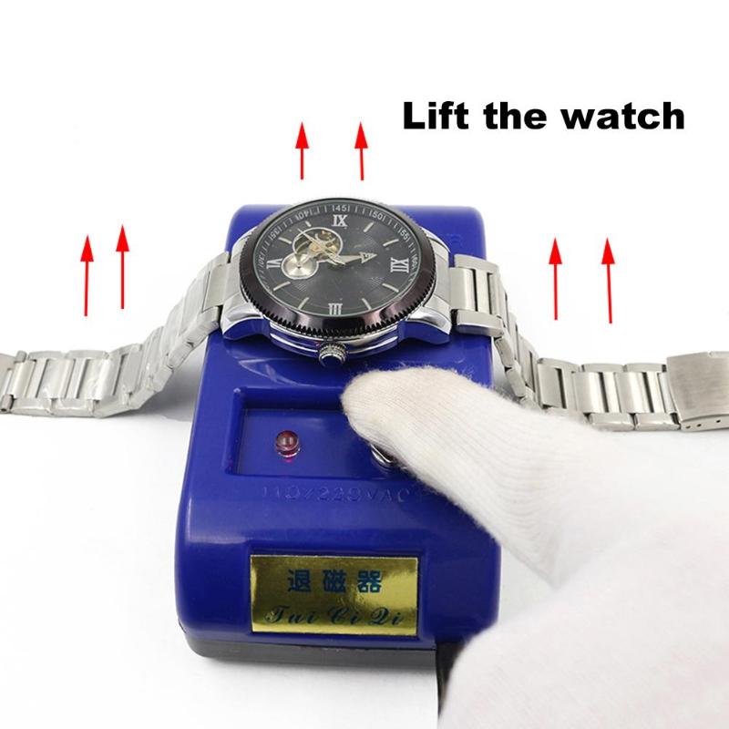 EU Plug Horloge Demagnetizer Watch tool Horloge Reparatie Schroevendraaier Pincet Elektrische Demagnetiseren Tool horloge gereedschap
