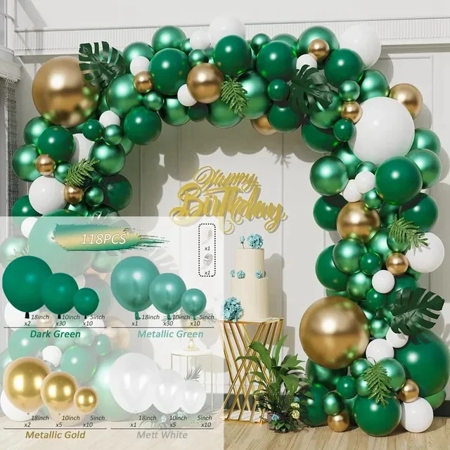 Green Balloon Garland Arch Kit Wedding Balloon Decorations Birthday Party Decor Kids Jungle Safari Party Balloon Baby Sho: Neon