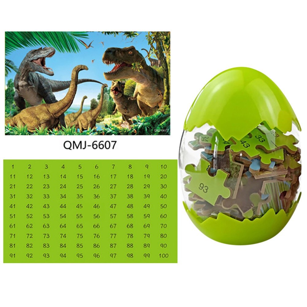 Dinosaur Puzzle Wooden Puzzles 60 Pieces Puzzles Egg Shape Jigsaw Puzzle For Kids 3 Years+dino Toys Boy Rompecabezas: G