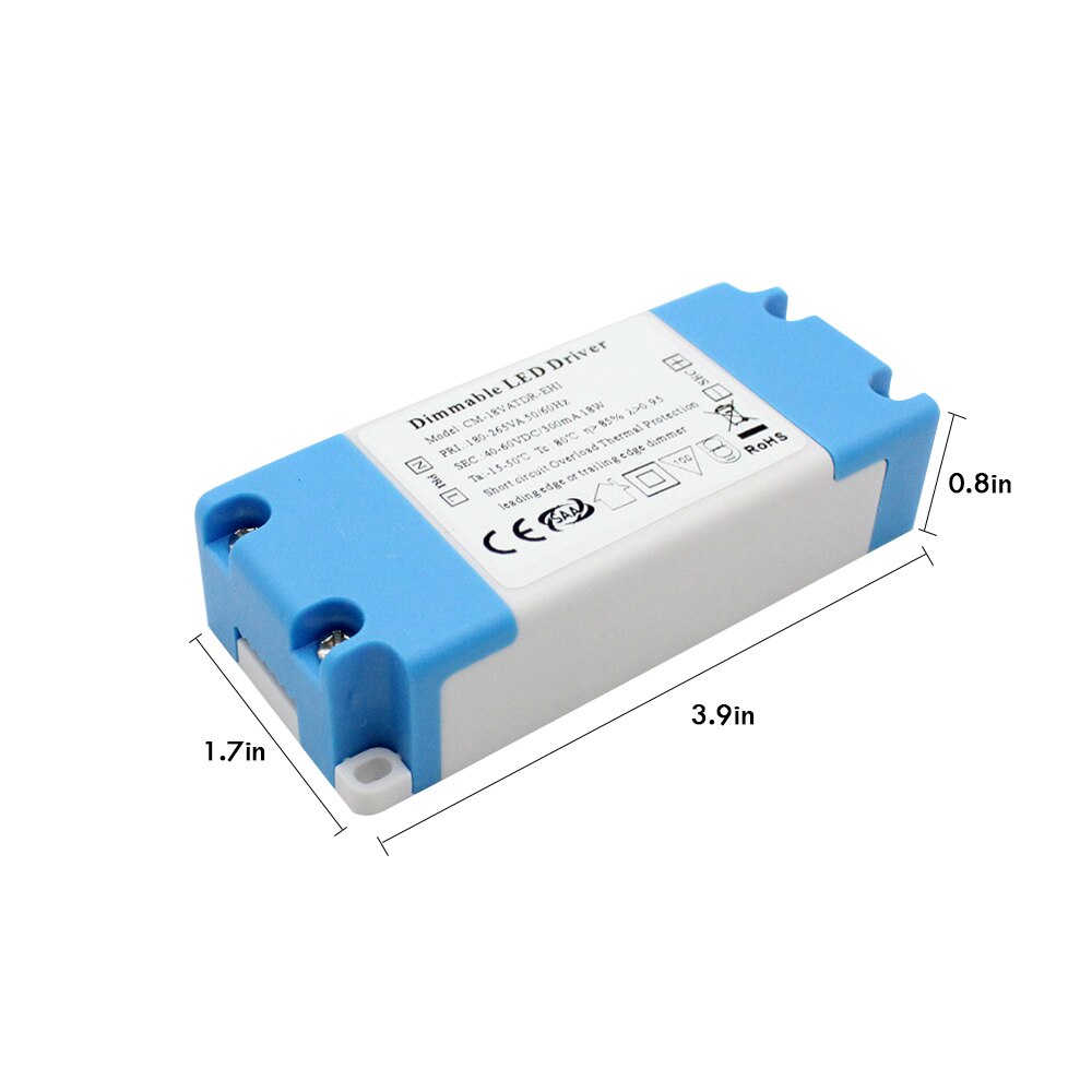 7w 12w 18w 42w kan dimmes med fremkant / bakkant mørkere triac dimming ledet sjåfør til ledet pærer taklampe 300ma-1500ma: 18w