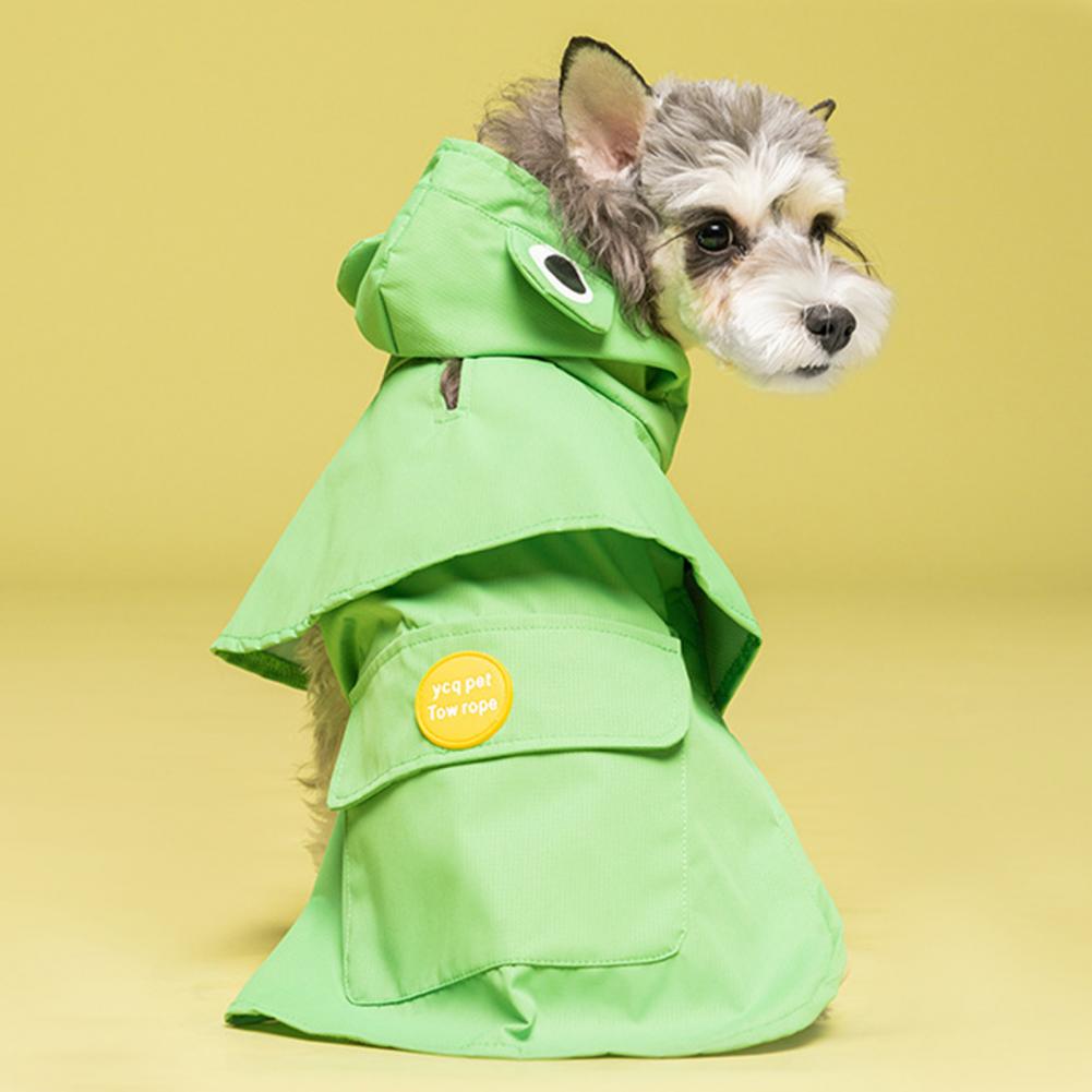 Novel Dog Hooded Raincoat Flexible Easy Wear Pockets Lightweight Portable Dog Rain Coat