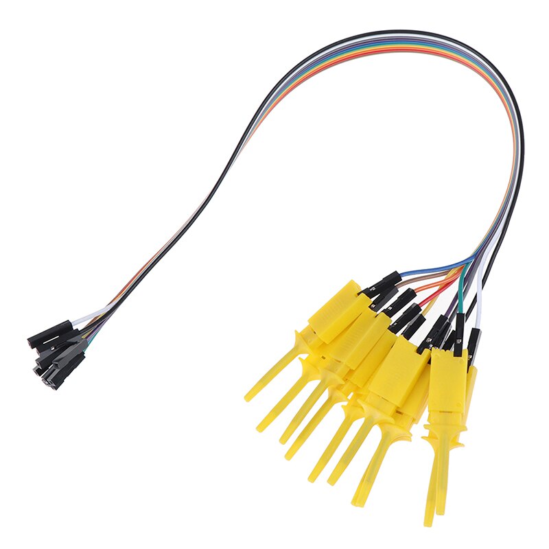 10pcs High Efficiency Test Hook Clip 300mm Logic Analyzer Cable Gripper Probe Test Clamp Kit Yellow/Red/Black/Green: Yellow