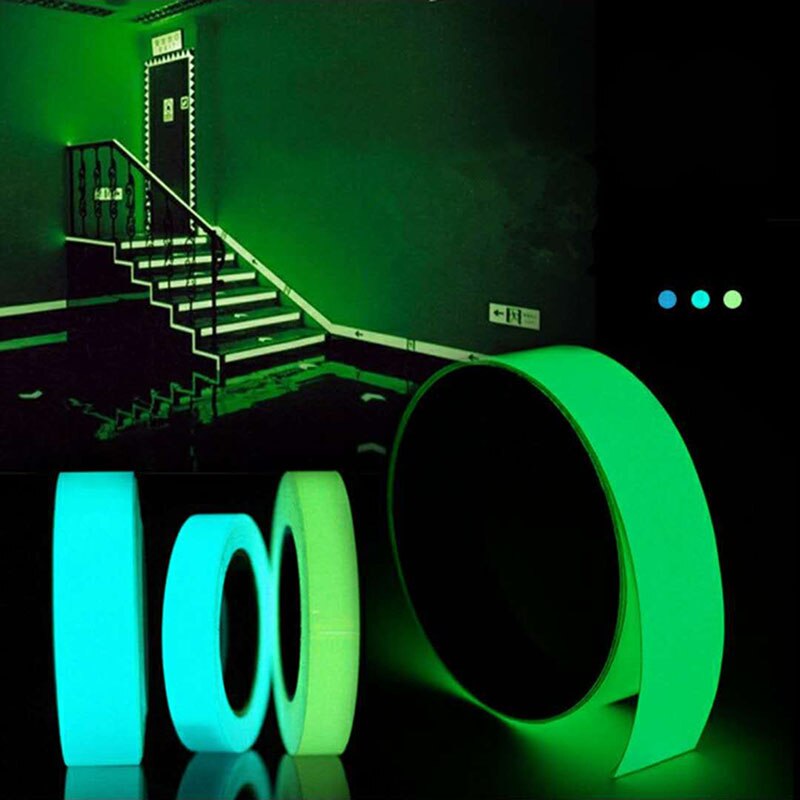 Cinta fluorescente luminosa autoadhesiva que brilla en la oscuridad, decoración de escenario, bandas de advertencia de seguridad, paso, seguridad para acampar