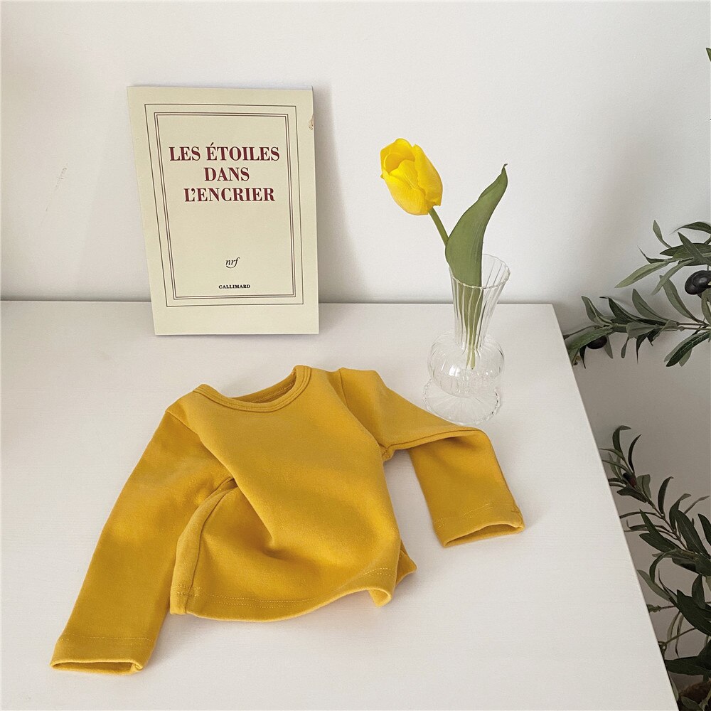 Kinderen T-shirt Baby Jongens Meisjes Lange Mouw T-shirt Effen Katoen Tops Herfst Winter O-hals Shirts Baby Flexibele T-shirts: 26416546 t-shirt 4 / 9m