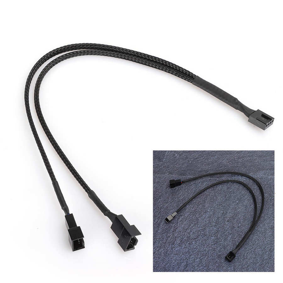 Pwm Fan Kabel Fan Draad Computer Moederbord Kabel 3 Pwm Koellichaam Adapter Cord Black 2 In 1 4 Pin