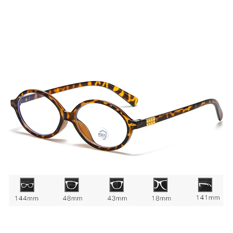 Elliptical Artistic Style Myopia Glasses Retro Small Frame Flat Lenses Ultra Light Finished Near Sight Eyewear Goggles