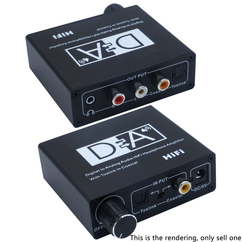 Hifi DAC Amp Digital a analógico, convertidor de Audio RCA 3,5mm, amplificador de auriculares Toslink, salida Coaxial óptica