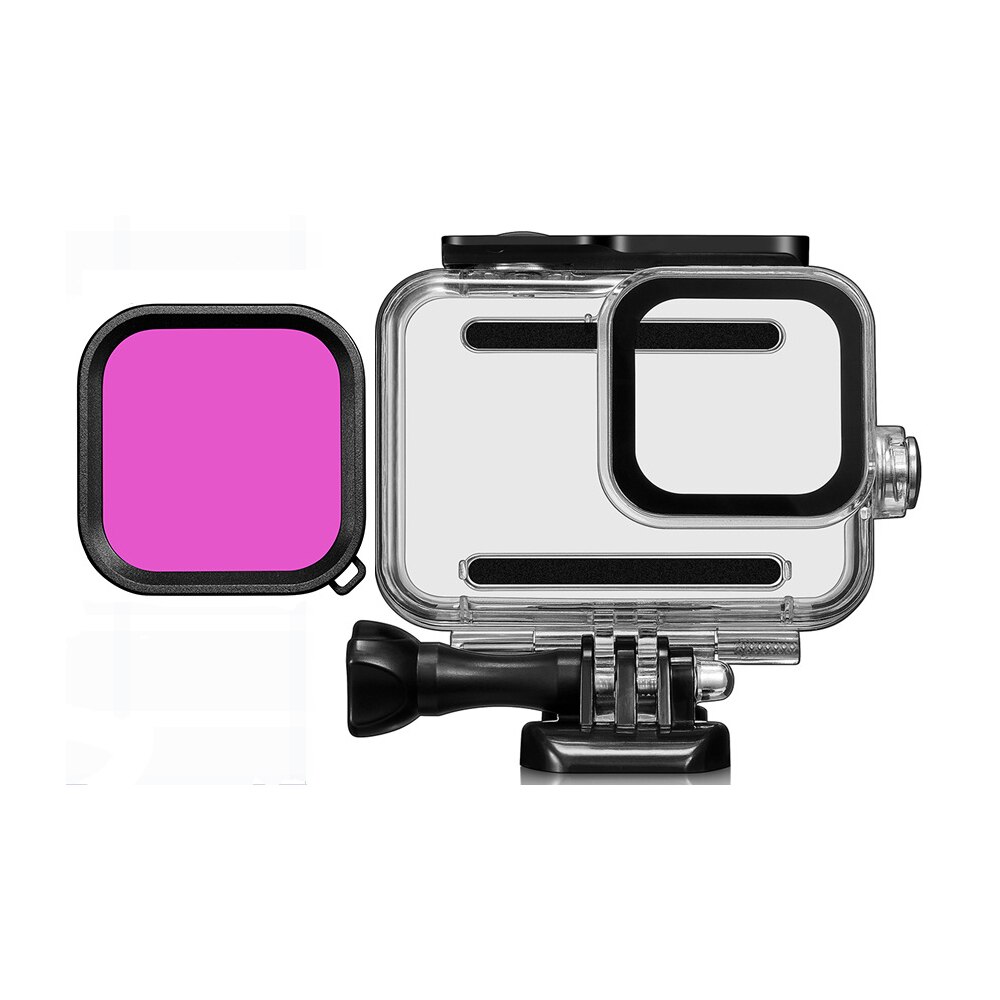 Carcasa impermeable para buceo subacuático, Kit de filtro de lentes de Color para GoPro Hero 8, accesorios para cámara go pro, 45M: Package 3