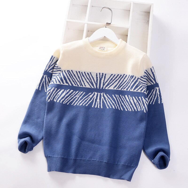 Teen Boys Sweaters Big Kids Long Sleeve Pullover Cotton Winter Fall Knitted Wear Outfit Children's Clothes