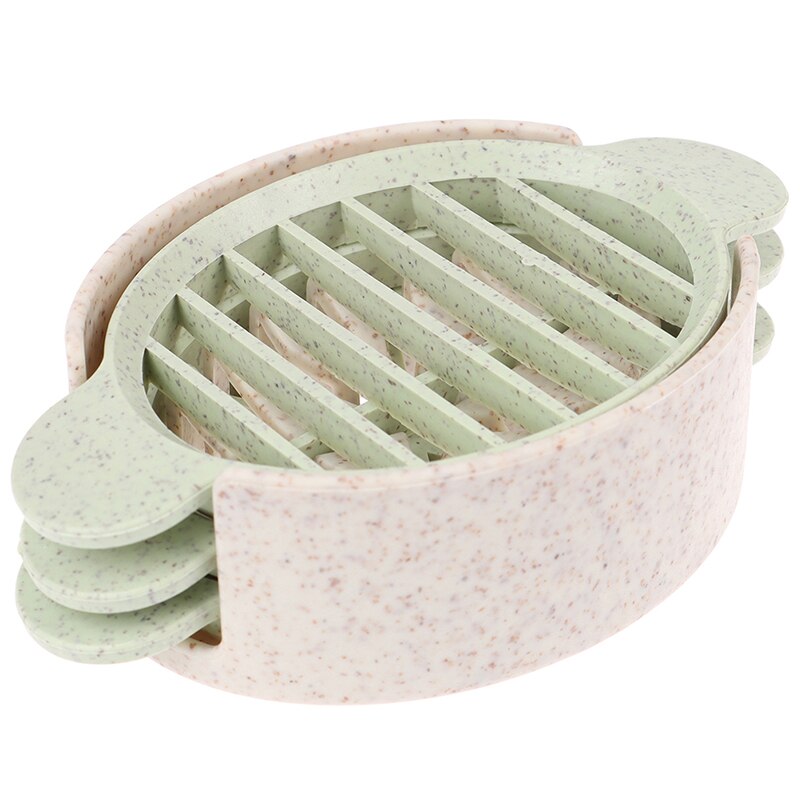 4 Kleuren Drie In Een Tarwe Stro Ei Cutter Handige Multifunctionele Split Apparaat Voedsel Divider Slicer Egg Slicer Tool: Beige
