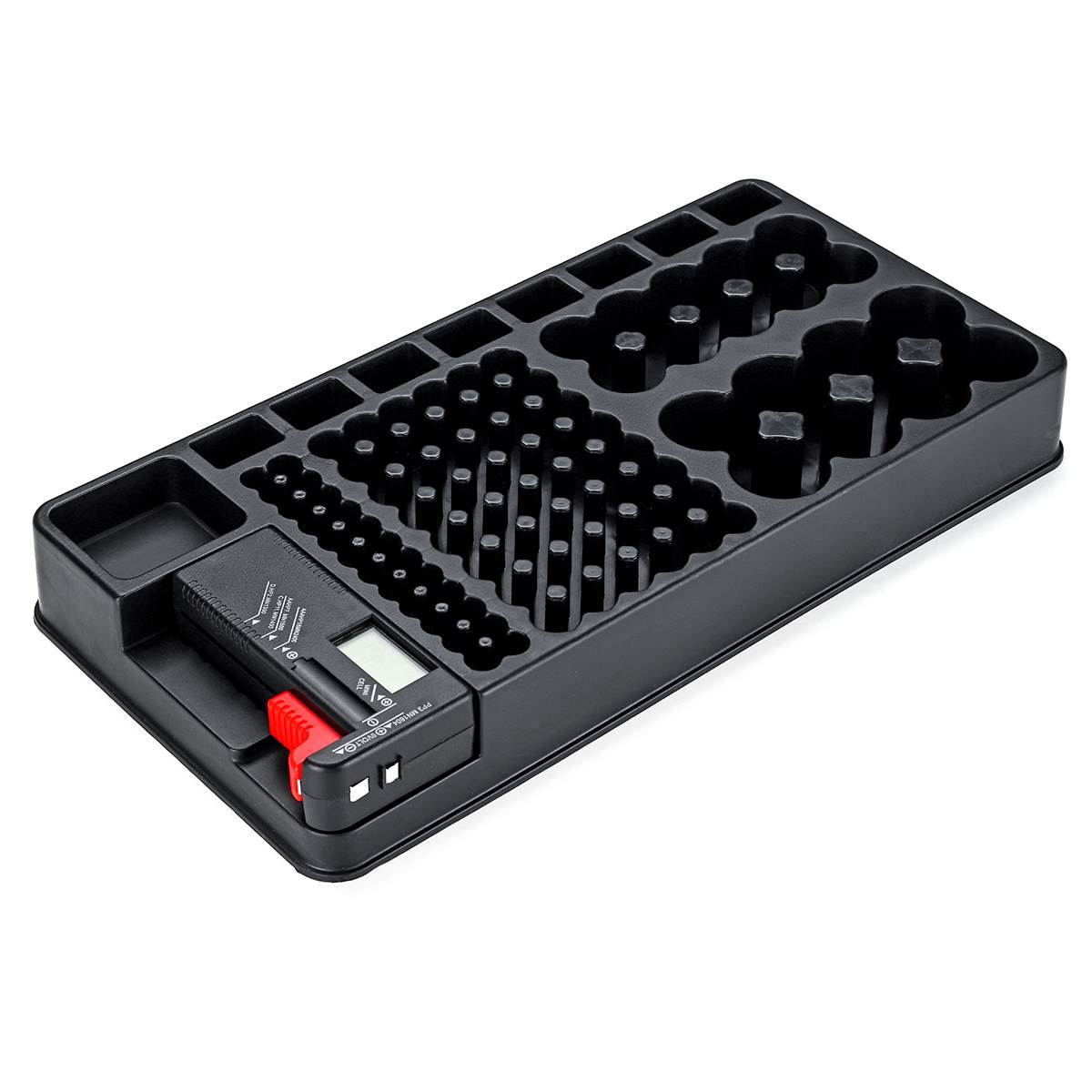 Digital Battery Capacity Tester LCD Checker for 9V 1.5.V AA AAA Cell Batteries diagnostic tool Battery Storage Organizer Holder