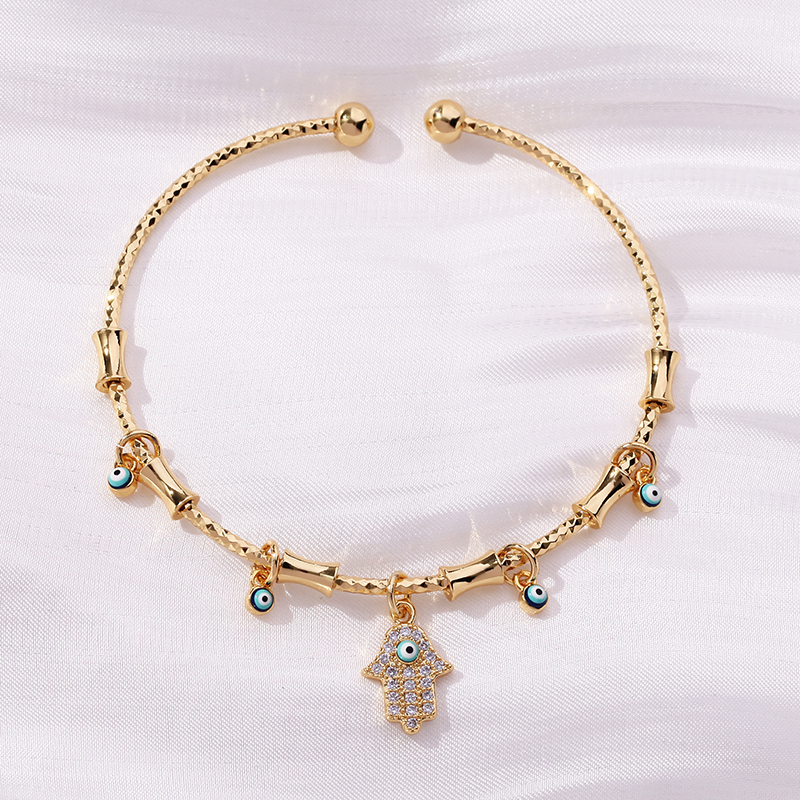 Max Jewel Love Mama Heart Cross Star Charm Bracelet with Lobster Shiny Bling ,18K Gold Plated Jewelry, for Her Party Bar: Blue Zinc Plated
