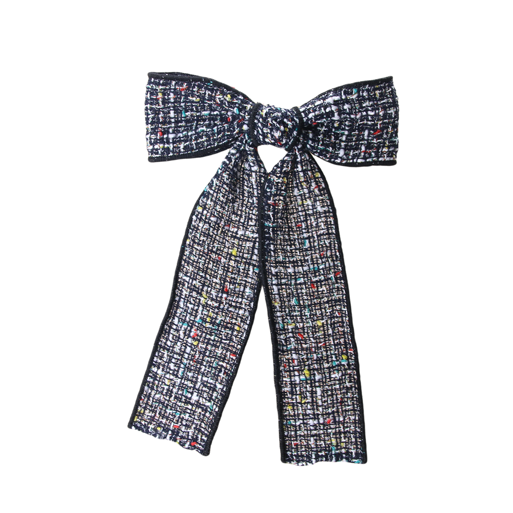 Trendy, kleine, geurige haaraccessoires met strikjes en grote clips voor meisjeshoofdbanden en haarstrikjes.: Zwart