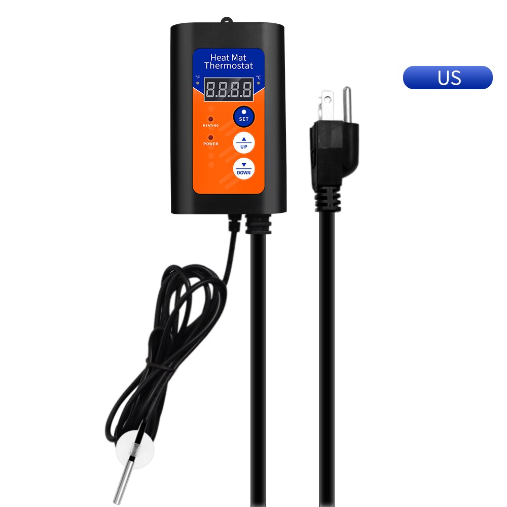 Heat Mat Thermostat 1150W 230V Digital Temperature Controller For Hydroponic Plants Seed Germination Reptiles Pet Supplies: US Plug