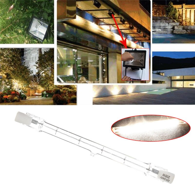 R7s halogeenlampen jodium wolfraambuis wolfraamlamp 118mm ac220-240v 200w heldere huishoudelijke benodigdheden halogeenlamp