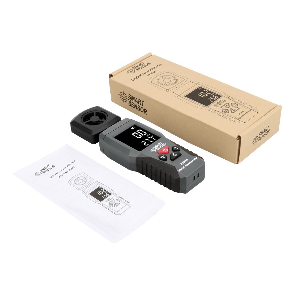 Digitale Anemometer Anemometro Thermometer Kleur Lcd Luchtsnelheid Windsnelheid Measue Gauge Luchtstroom Volume Meter Windmeter Alarm