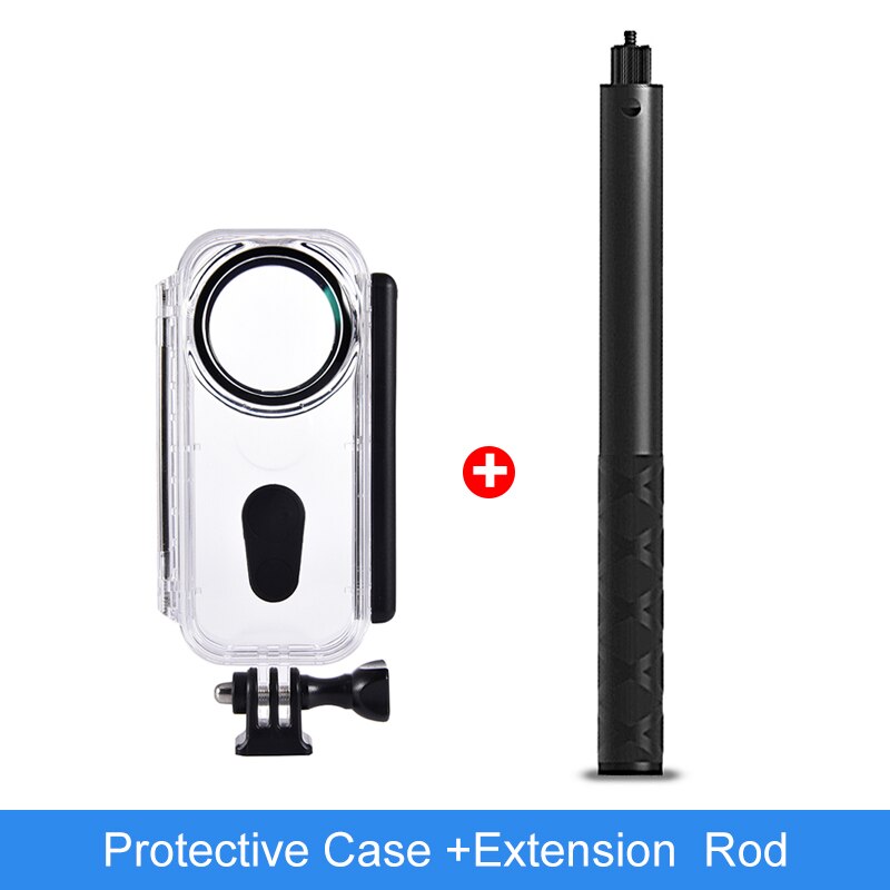 Waterproof housing shell for insta 360 one x, diving case, insta 360 diving protective cover for insta 360 one x camera accessories: Case and rod