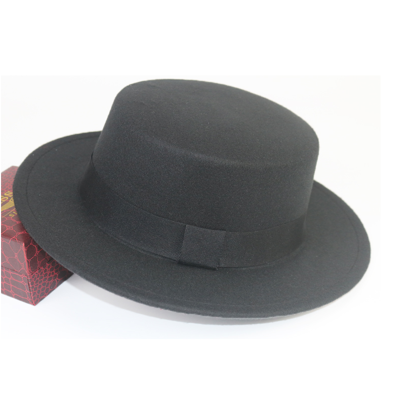 9 farver jazz kasketter herrehatte imiteret uldne kvinder mænd damer fedoras top hat europæisk amerikaner runde kasketter bowlerhatte: 1