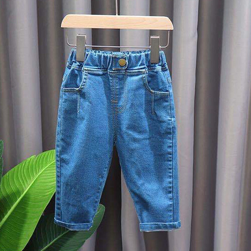 casuale Del bambino Dei Ragazzi Dei Ragazzi Dei jeans Pantaloni Lunghi 2020 di Autunno Dei Bambini Dei Bambini Neonati Vestiti di Usura Pantaloni ansimare S11194: blu / 24M