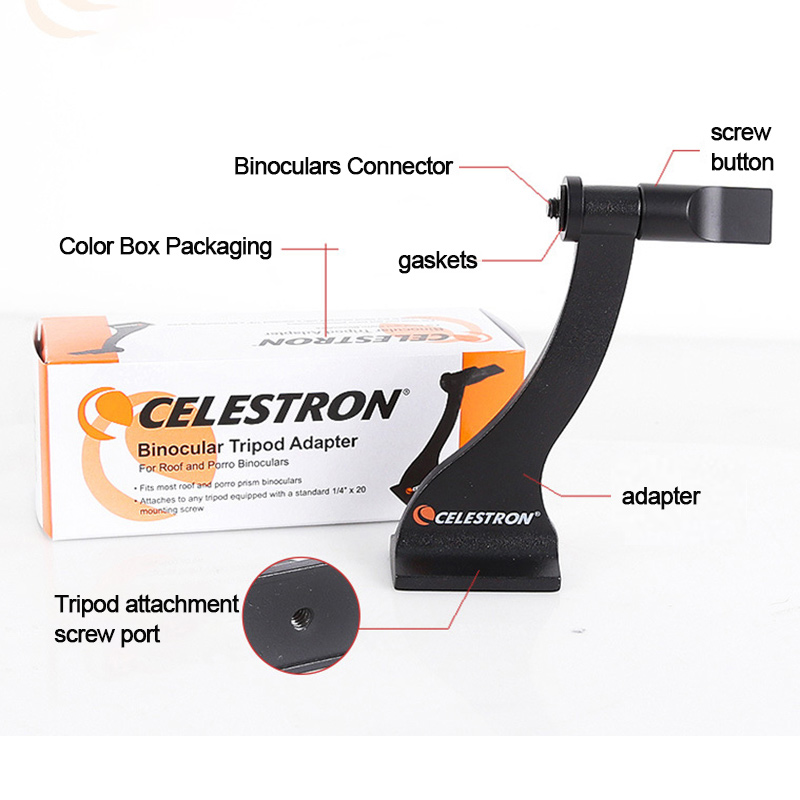 Universal- Celestron Fernglas Stativ Adapter Konverter Halterung Tragbare Vollmetall für Dach und Porro Ferngläser