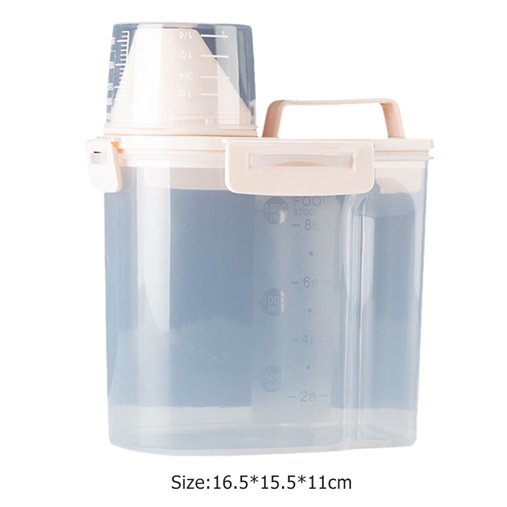 Plastic Pet Feeder Voedsel Container Hond Kat Grote Capaciteit Anti Oxidatie Verzegelde Verse Doos Snack Opslagtank Met Maatbeker: B3
