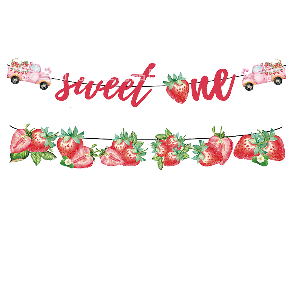 Strawberry party plates cups napkin tablecloth supplies baby shower kids girls birthday supplies Strawberry birthday Party Decor: Olive