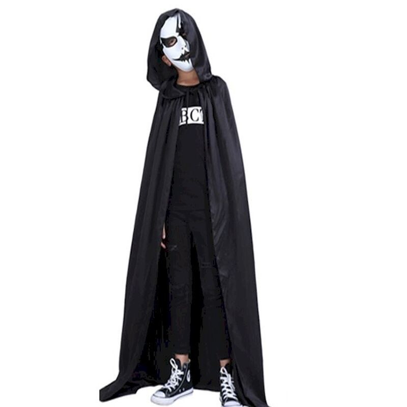 Nicemix halloween kostuum vrouw en kinderen cosplay grim reaper mantel vampier cosplay kleding dag van de doden duivel zwarte print