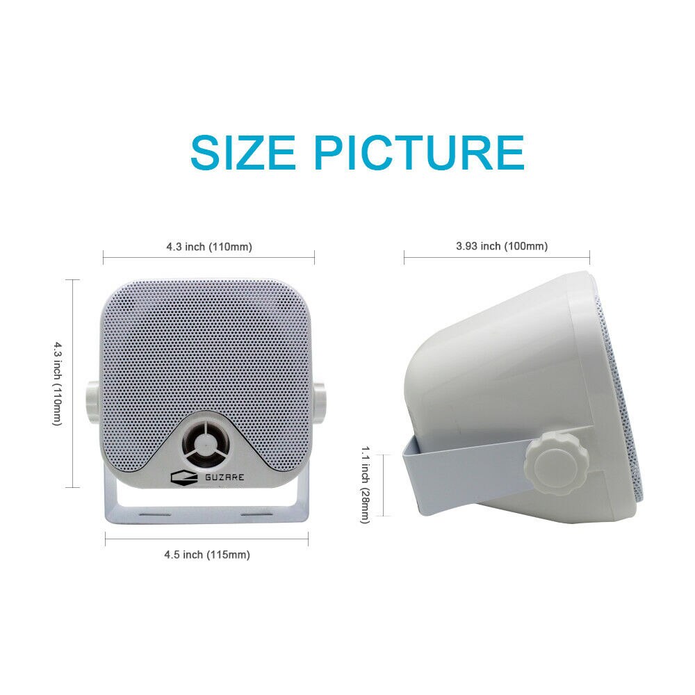2 Pairs 4" Waterproof Heavy Duty Marine speakers Surface Mount Outdoor Speakers For UTV Golf Cart Tractor Truck Jeep Motorcycle