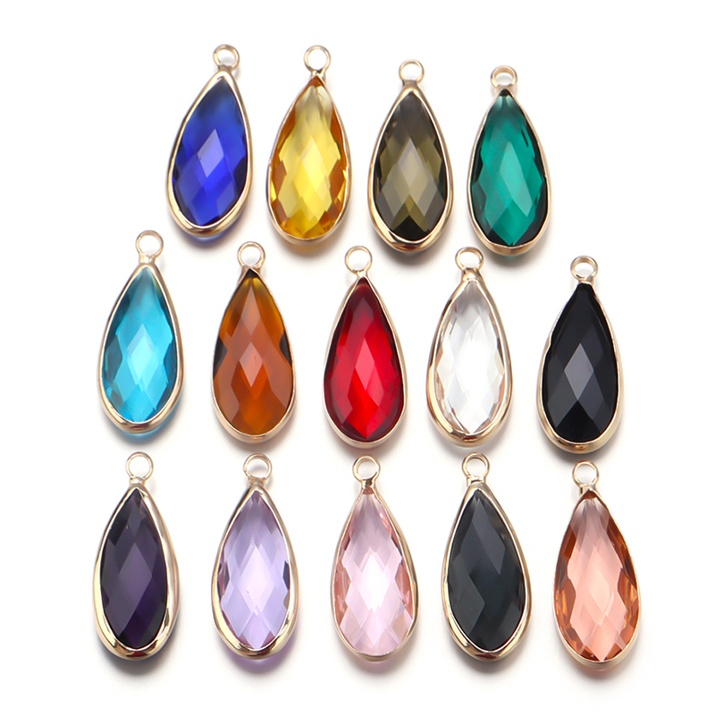 Breloques pendentif en verre de cristal en forme de larme, 5 pièces/lot, pour Couples, Bracelet, boucles d'oreilles, fournitures de fabrication de bijoux, ornements de collier à faire soi-même