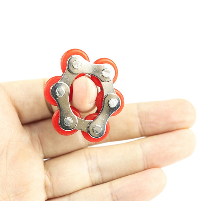 Roller Chain Toy With Metal And Silicone Ring Stress Relief Device, Very Suitable For ADHD, ADD, Office Anxiety