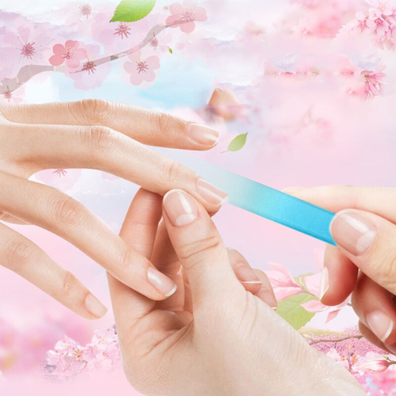 1 stk neglefil glas neglefil sand finger negle buffer bærbar slidstærk krystal glas fil negle art filer manicure