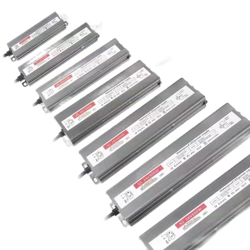 LED-Lampenbeleuchtungstransformatoren AC180-265V zu DC12V DC24V100W200W400W600W Wasserdichte IP67-Versorgungsbeleuchtung Aluminiumtransformatoren