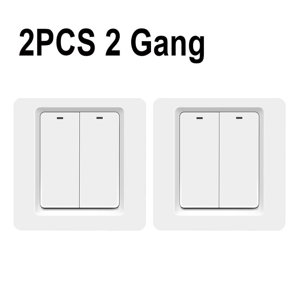 Smart Home Wifi Switch Touch Switch Voice Control Homekit Press Key For Led Lights Wall Switch Neutral Wire Needed 90-240V: 2PCS 2 Gang