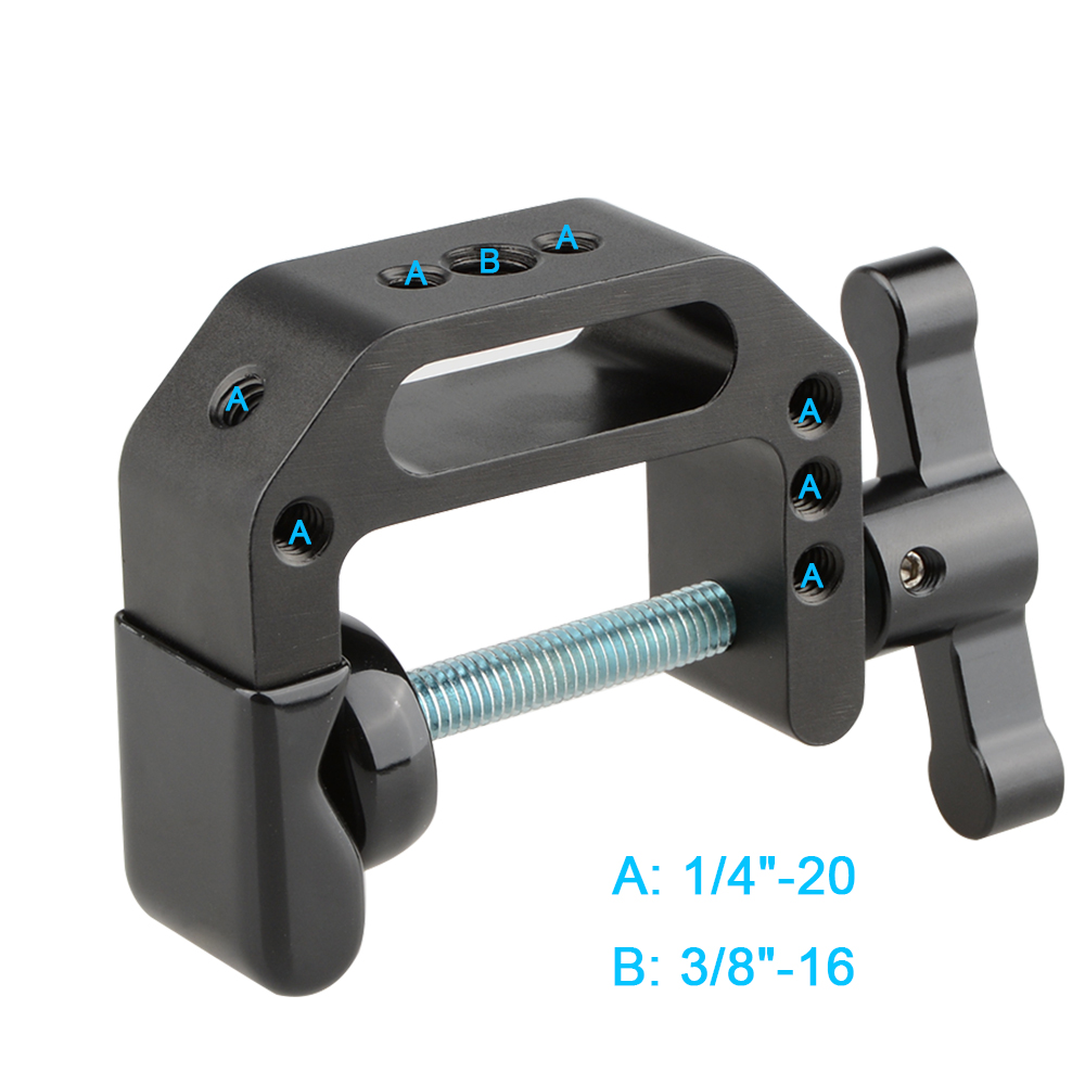 Kayulin T-griff C Klemme Universal C-Clamp Aluminium Unterstützung Klemm Desktop Halterung Stand mit 1/4 "& 3/8" gewinde Schwarz