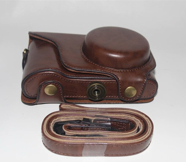 Pu Leather Camera Case For Samsung GALAXY EK-GC100 GC100 GC110 GC200 EK-GC-200 Digital Camera Bag Black White brown coffee Cover: coffee