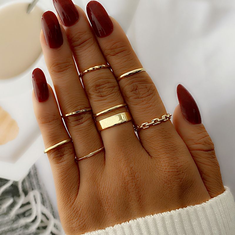 IFMIA Schmuck Ringe einstellen Metall Legierung Hohl Runde Öffnung Frauen Finger Ring Für Mädchen Dame Party Hochzeit: 43wenn0847-01