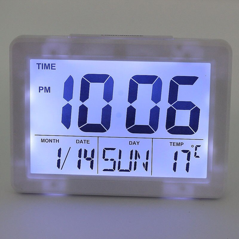 LED Digital Clock Alarm with Backlight Electronic Digital Table Clock with Temperature Calendar Snooze Function Desk Watch 6"