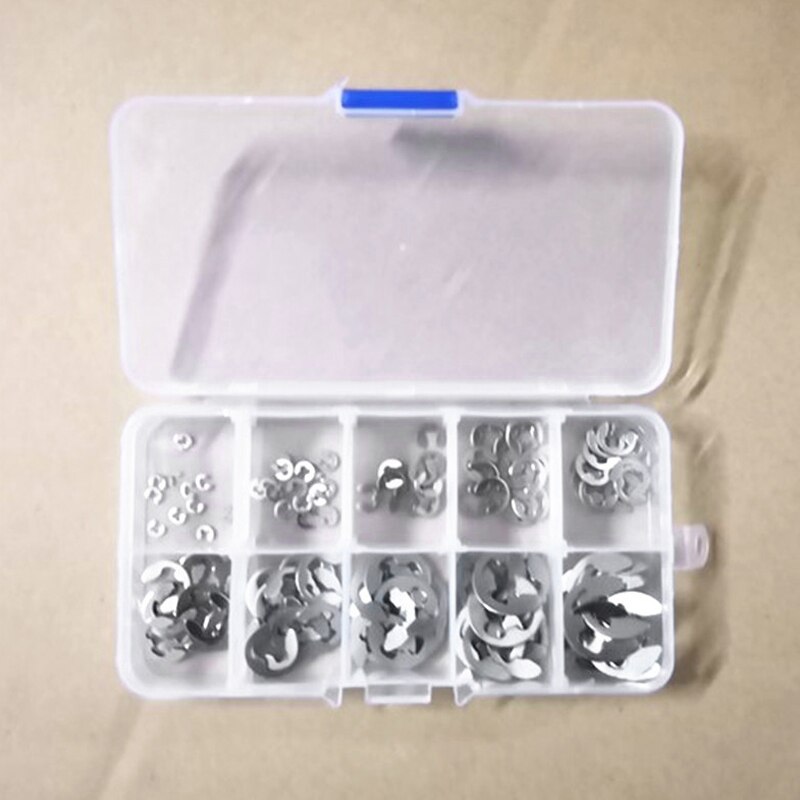 120Pcs/Lot 304 Stainless Steel Stainless Steel E Clip Washer assortment Kit Circlip Retaining Ring for Shaft Fastener M1.5~M10