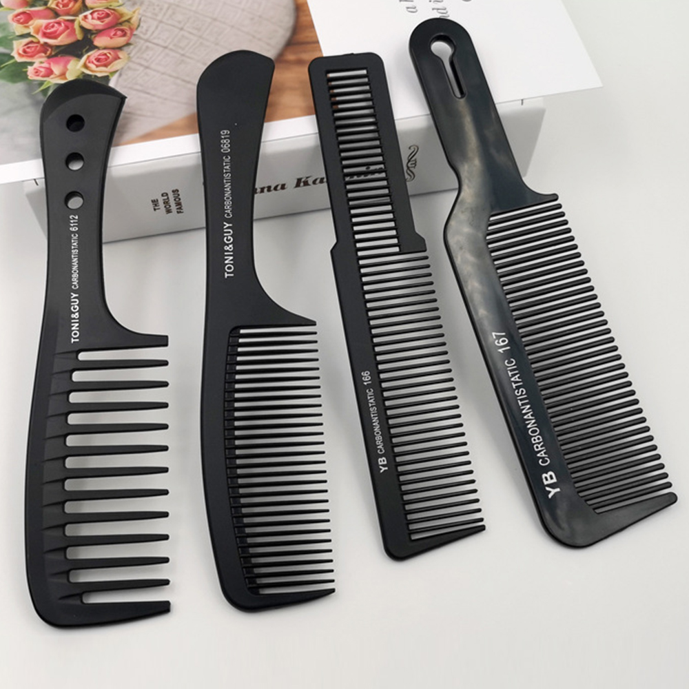 Peines negros de piezas para peluquería, peine de para cortar el pelo, herramientas de peluquería, 1 unidad