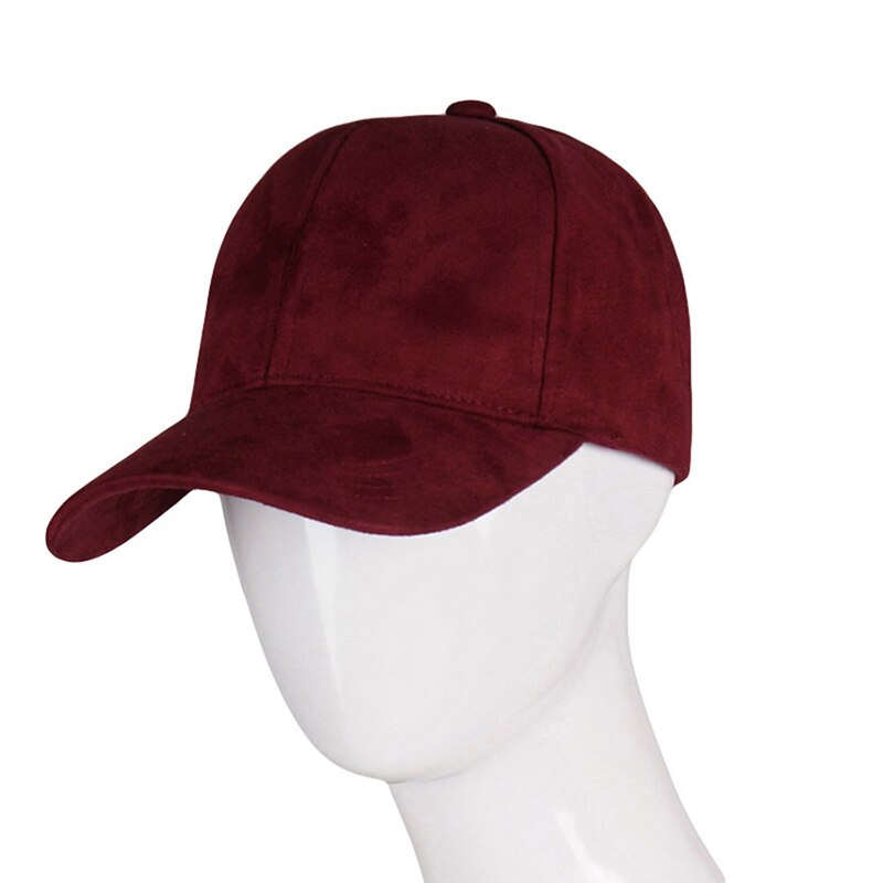 Summer Suede Baseball Cap Women Peaked Cap Street Hip Hop Caps Solid Color Sun Protection Sun Hats Simple Outdoor Hats Casquette: Vino Rosso