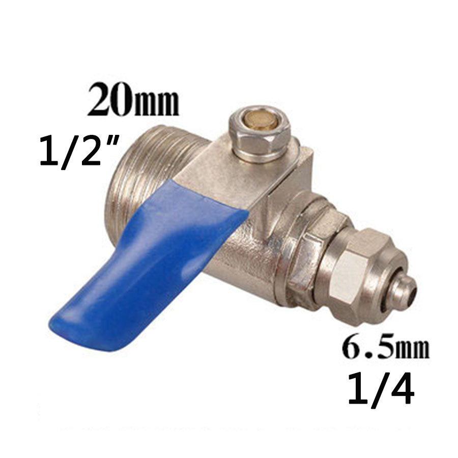1/4'' 1/2'' Male 1/4 3/8 Tube Water Adapter RO Feed Ball Valve Faucet Water Filter Reverse Osmosis System for Water Purifier Tap: Yellow