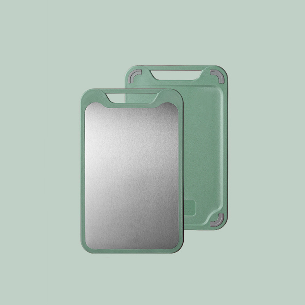 304 Austenitic Stainless Steel Meat Cutting Board Double-Sided Vegetable Chopping Board food Cutting Board Kitchen Supplies: Green / L Austenite