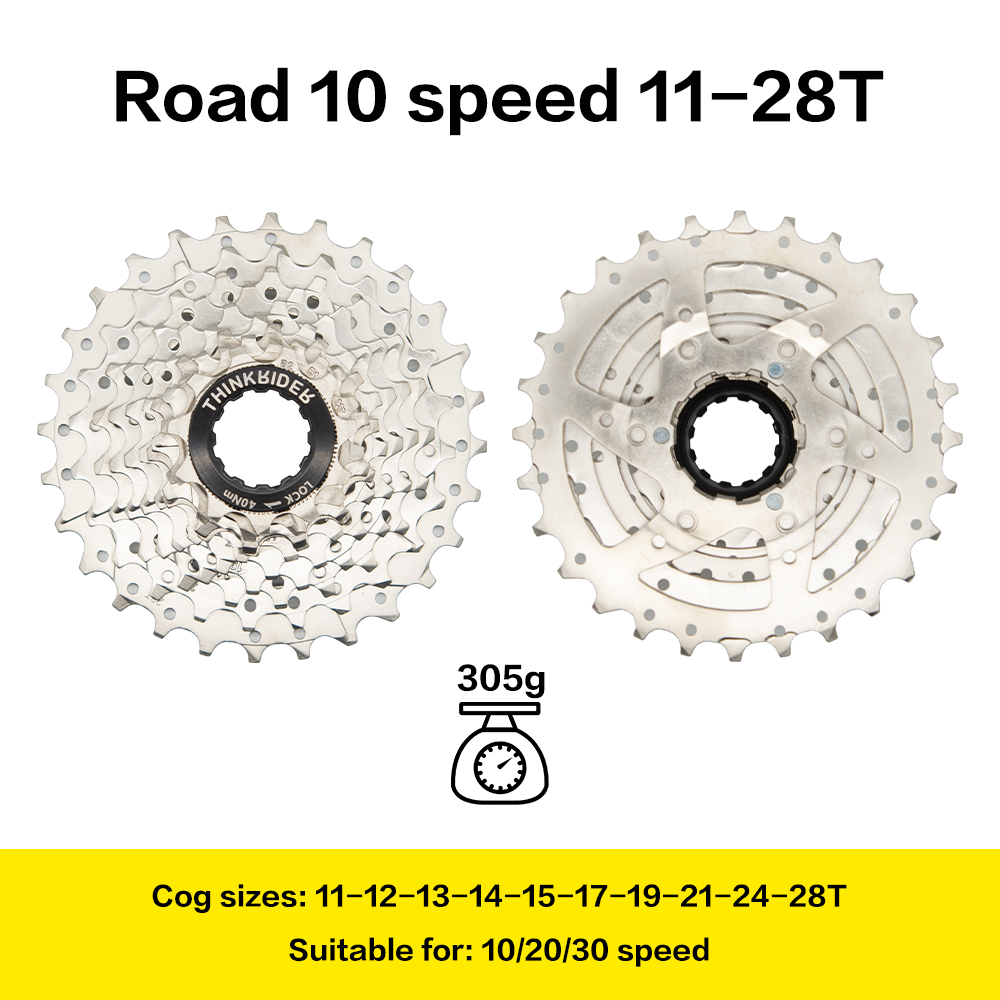 ThinkRider Road Bike 9 10 11 Speed Cassette X7 A1 X5 Bike Trainer Bicycle Flywheel Rear Gear Suitable For 11 Speed Road Bikes: Road 10speed 11-28T