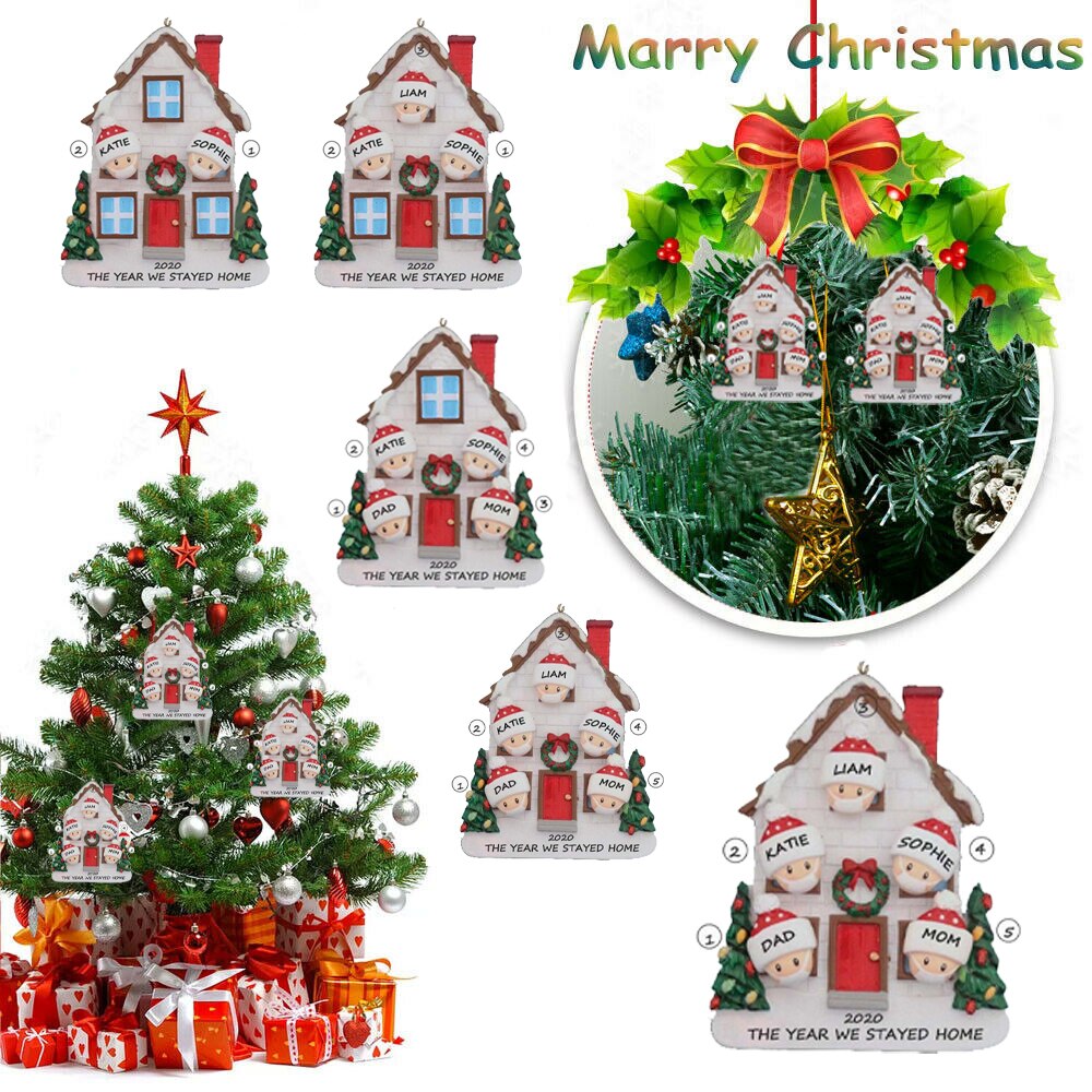 DIY name Christmas Ornament Christmas Snow Family Santa Home Party