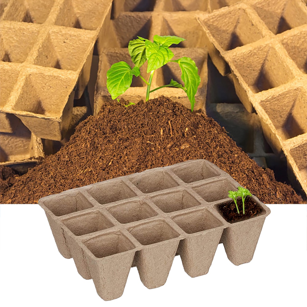 12-- gats pulp zaailingbak wegwerp kweekbak afbreekbare tuinplanter zaailingbak