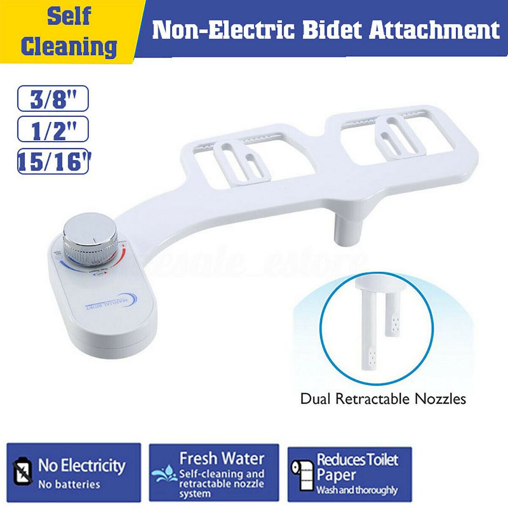 Wc Seat Attachment Verse Waternevel Non Elektrische Mechanische Bidet Dubbele Nozzle 15/16 3/8 1/2 Thuis Bidet Toilet Seat: 1-2