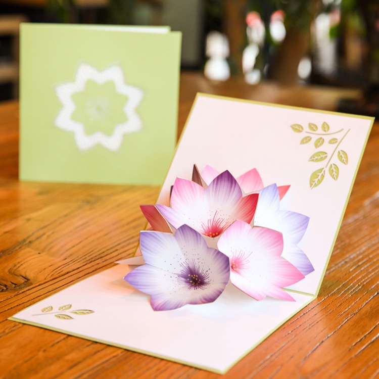 3d pop up-kort tulipaner blomster lykønskningskort til mors dag fødselsdag valentinsdag: K